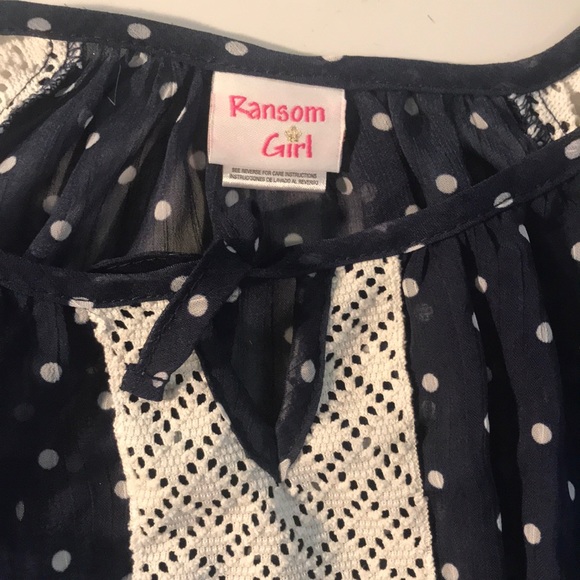 RANSOM GIRL POLKA DOTTED BLOUSE - GREAT CONDITION - Picture 3 of 4